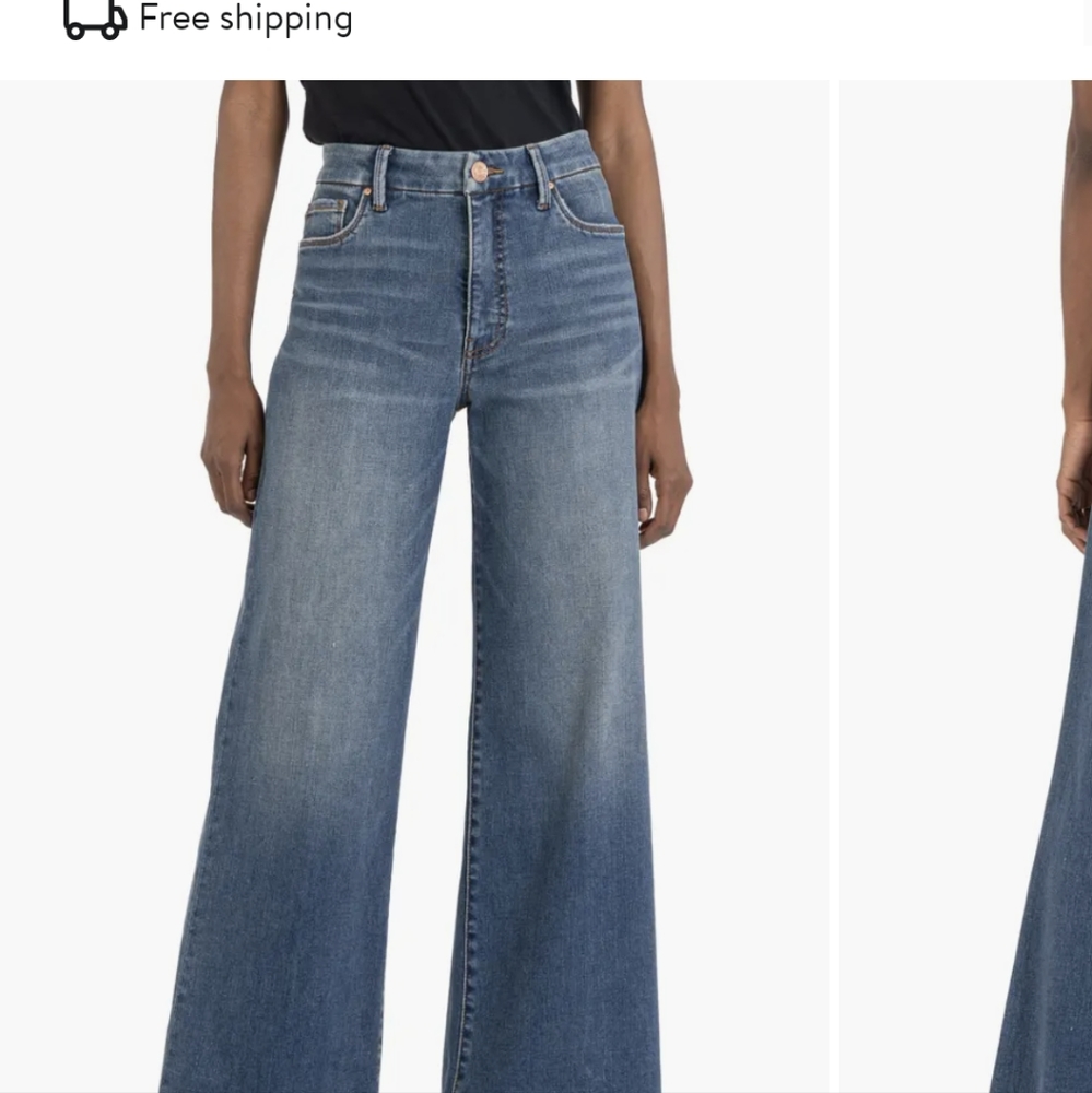 Meg Fab Ab High Waist Raw Hem Ankle Wide Leg Jeans sz 2